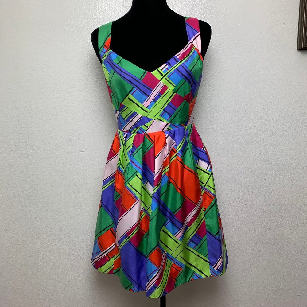 Anthro Leifsdottir Calliope Silk Plaid Dress
